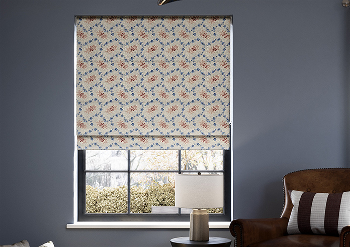 Land & Shore Lorie, Blue Red - Twist&Fit Roman Blind - Image 3